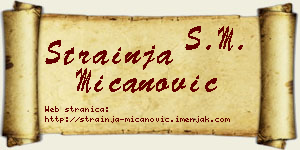 Strainja Mićanović vizit kartica